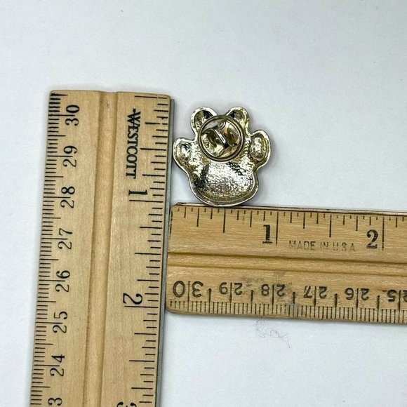 Silver and Purple Paw Print Lapel Pin With Clutch Back 1 inch - Picture 8 of 8
